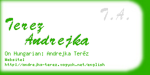 terez andrejka business card